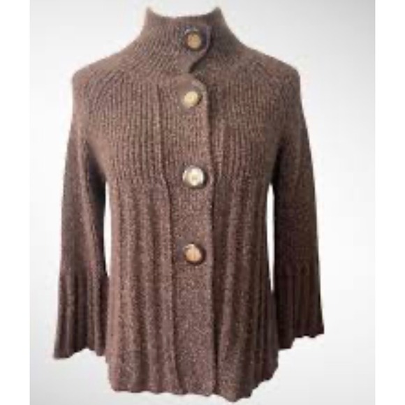 Neiman Marcus Collection 100% Cashmere Cardigan Sweater in Brown (S) - Picture 1 of 7